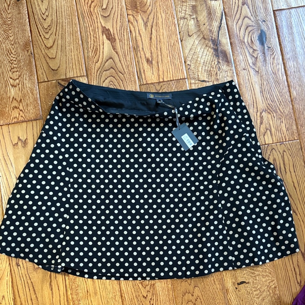Outback Red Black and White Polka Dot A-Line Skirt